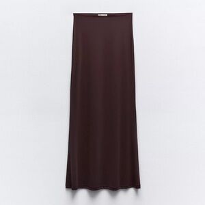 Zara Chocolate Brown Maxi Skirt - Streamlined A-Line